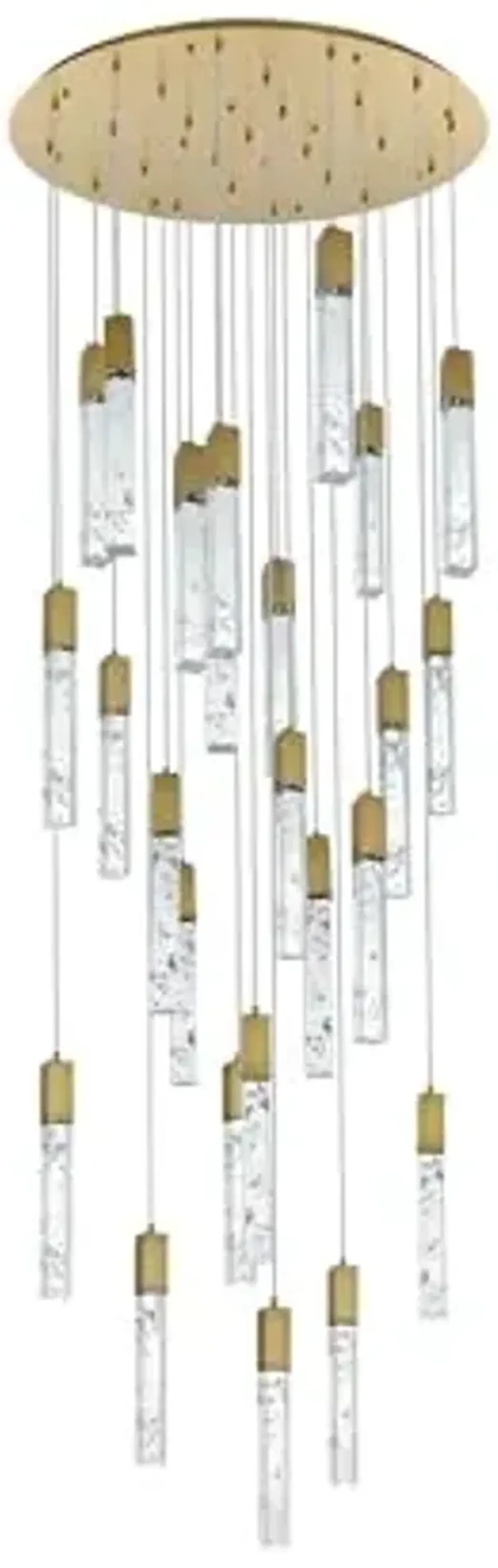 Elegant Lighting 2089G42SG Aurora - 6.5W 25 LED Chandelier-19 Inch Tall and 42 Inch Wide, Finish Color: Satin Gold
