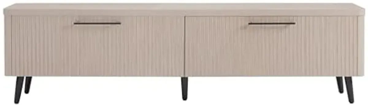 Manhattan Comfort Mid Century- Modern Jodie 68.9" TV Stand in Whitewashed Oak