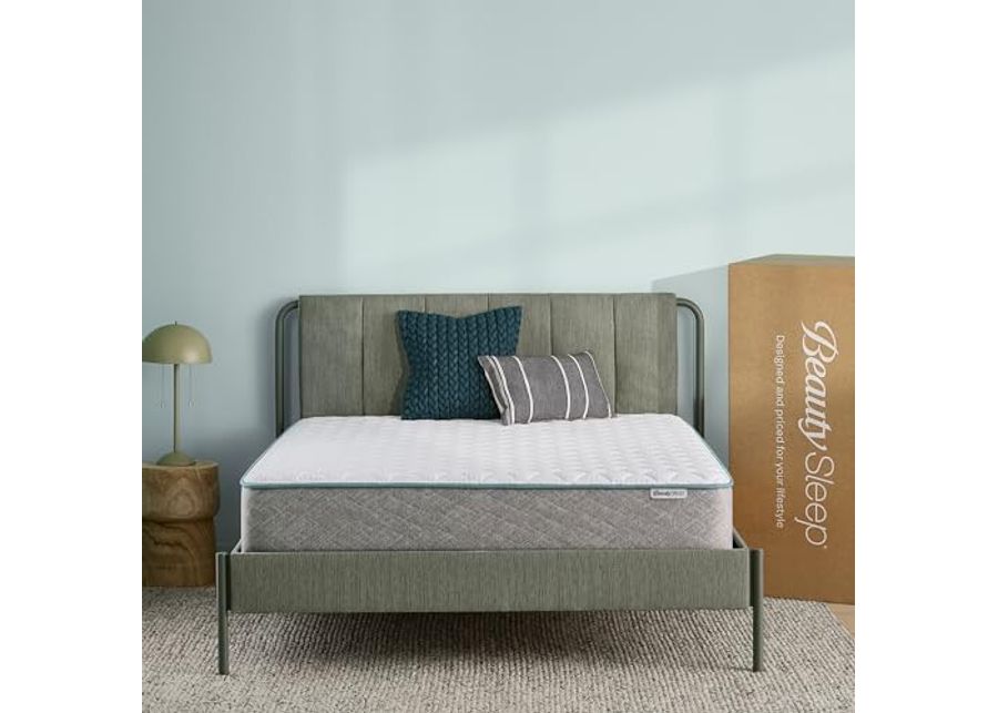 Beauty Sleep Midnight Slumber Firm 10" Twin Foam Mattress in a Box, Cooling, Breathable, and Pressure Relieving - 100 Night Trial, CertiPUR-US Certified and 10 Year Limited Warranty