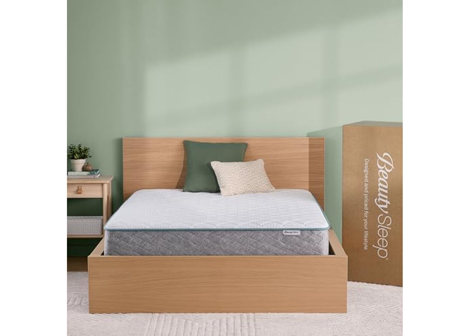 Beauty Sleep Midnight Slumber Medium Firm 10" Queen Hybrid Mattress in a Box, Cooling, Breathable, and Pressure Relieving - 100 Night Trial, CertiPUR-US Certified and 10 Year Limited Warranty