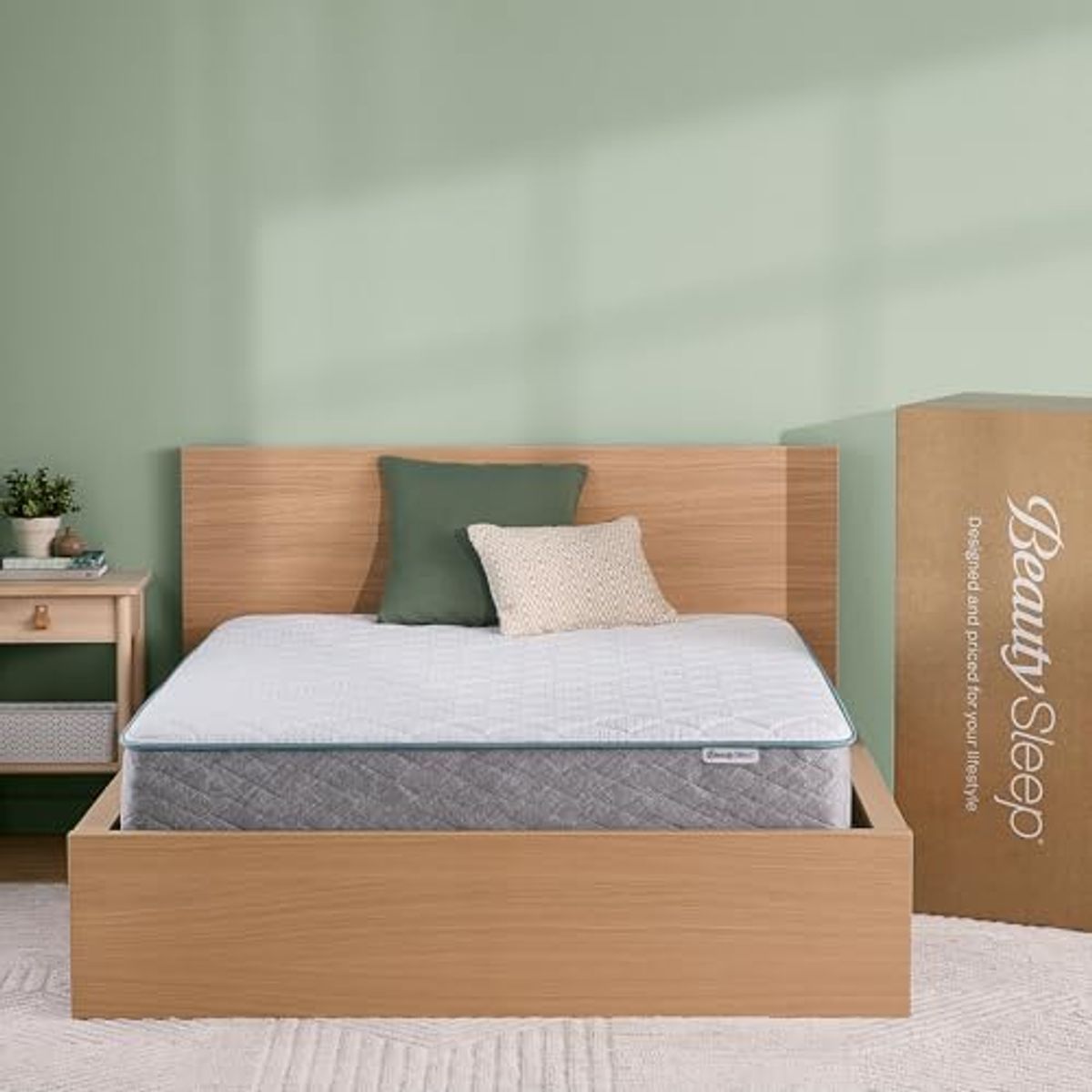 Beauty Sleep Midnight Slumber Medium Firm 10" Queen Hybrid Mattress in a Box, Cooling, Breathable, and Pressure Relieving - 100 Night Trial, CertiPUR-US Certified and 10 Year Limited Warranty