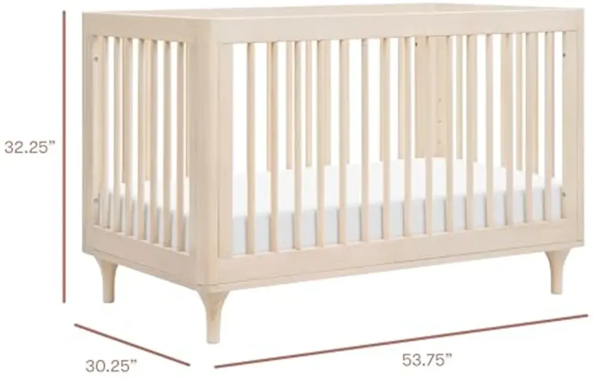 Babyletto Lolly 3-in-1 Convertible Crib with Toddler Bed Conversion Kit in Washed Natural, Greenguard Gold Certified