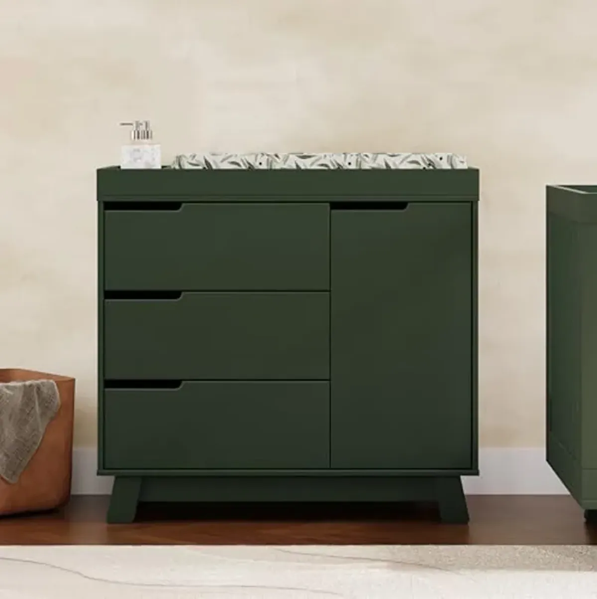 Babyletto Hudson 3-Drawer Changer Dresser with Removable Changing Tray in Forest Green, Greenguard Gold Certified