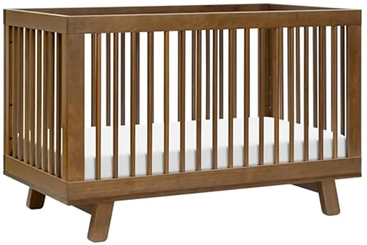 Babyletto Hudson 3-in-1 Convertible Crib with Toddler Bed Conversion Kit in Natural Walnut, Greenguard Gold Certified