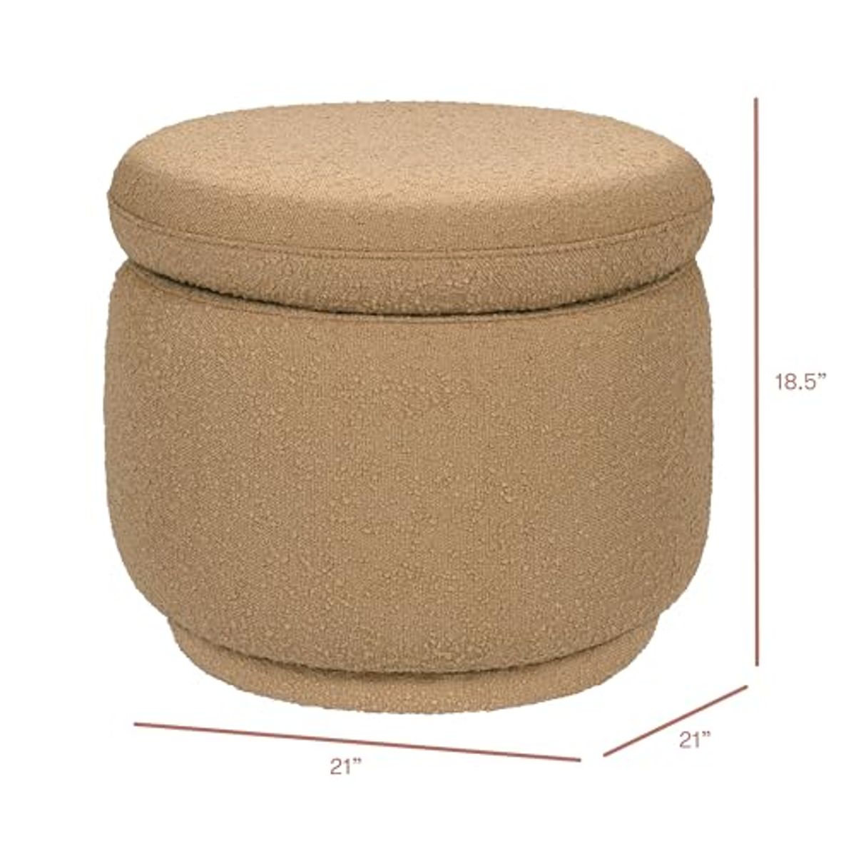 Babyletto Enoki Storage Ottoman in Sand Boucle, Greenguard Gold Certified