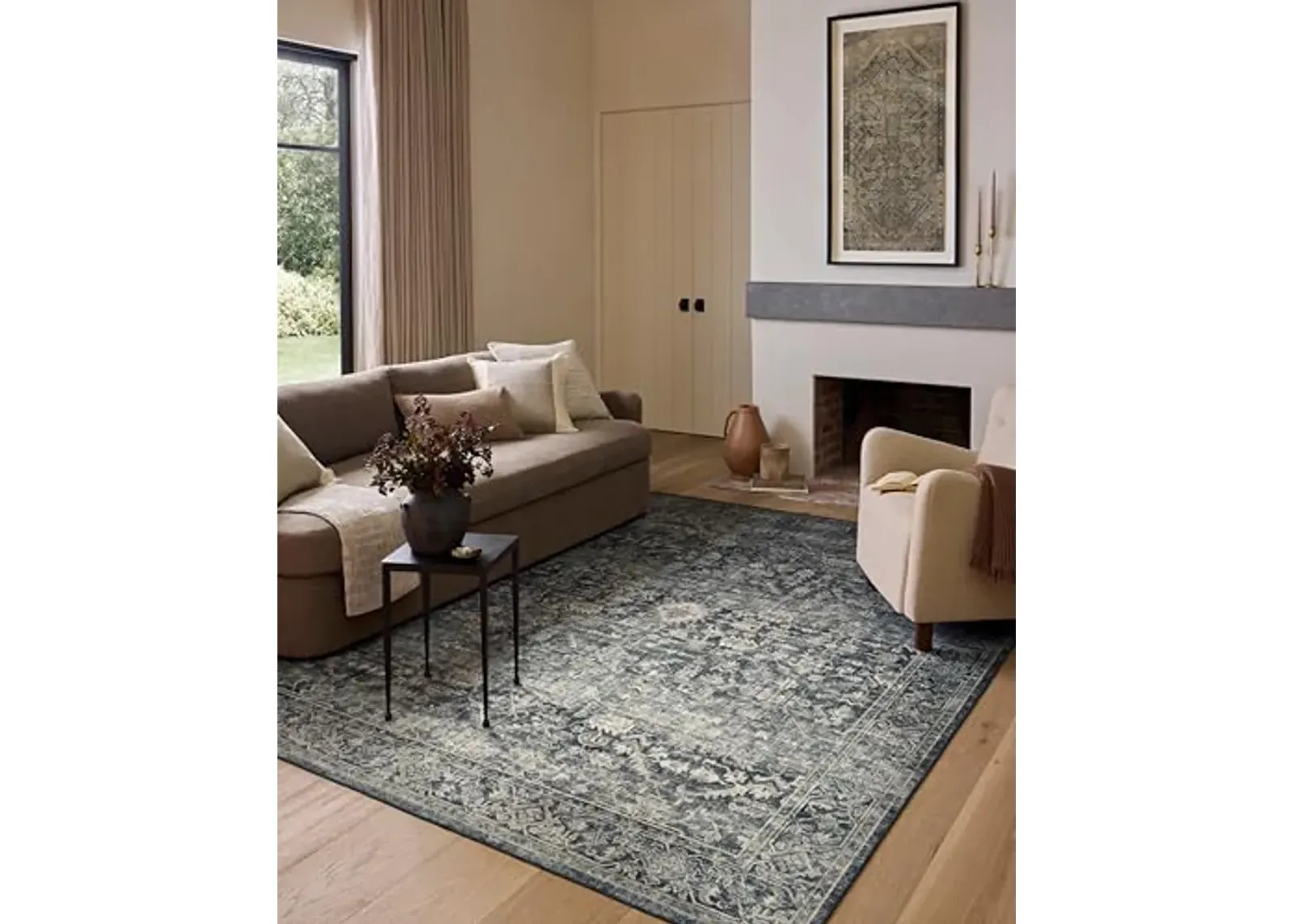 Loloi Amber Lewis Josie Collection JOS-01 Ocean/Natural 3'-6" x 5'-6" Accent Rug