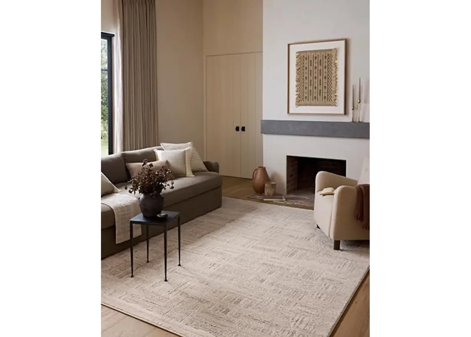 Loloi Amber Lewis Monty Collection MOT-01 Ivory/Taupe 7'-10" x 10', .50" Pile Height, Area Rug