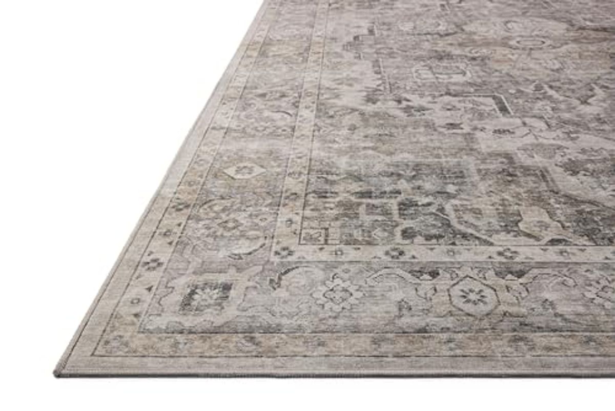 Loloi Amber Lewis Josie Collection JOS-03 Silver/Natural 6'-0" x 6'-0" Round Area Rug