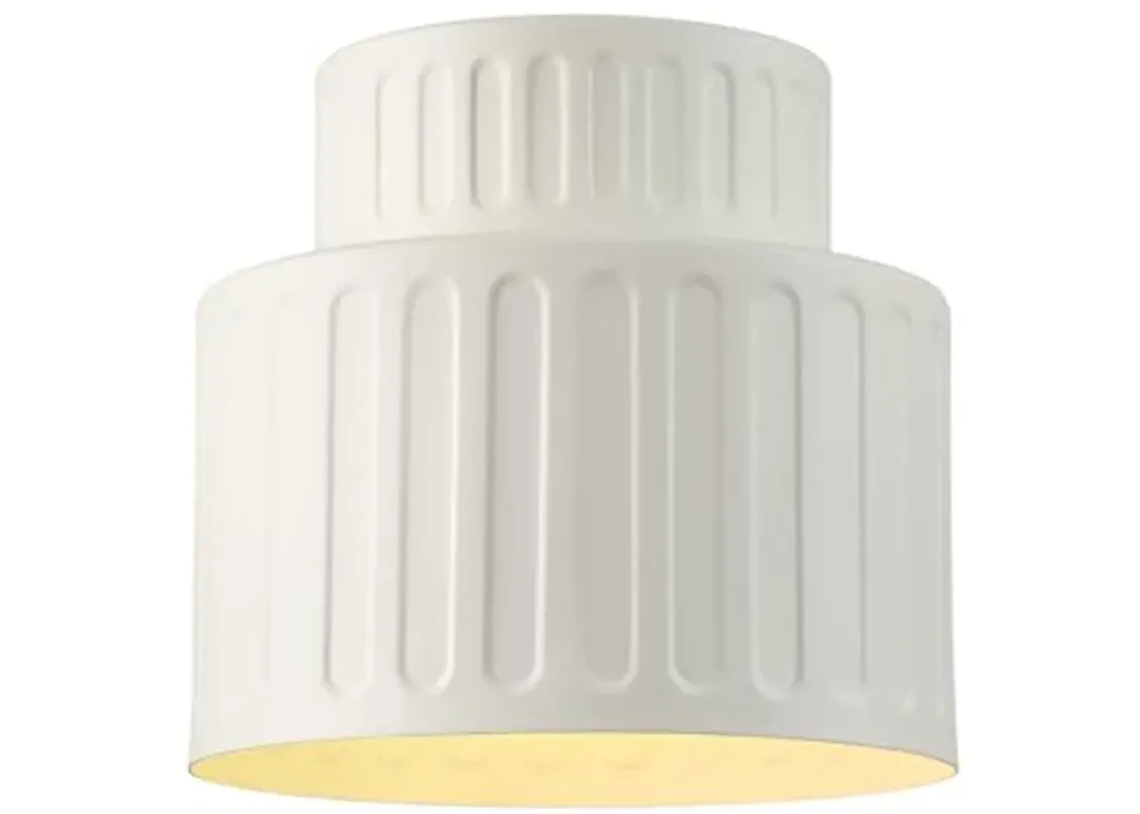 Globe Electric 66000135 1-Light Flush Mount Ceiling Light, Ceramic Effect Shade, Matte Off-White, Ribbed, Home Improvement, Dining Room, Kitchen