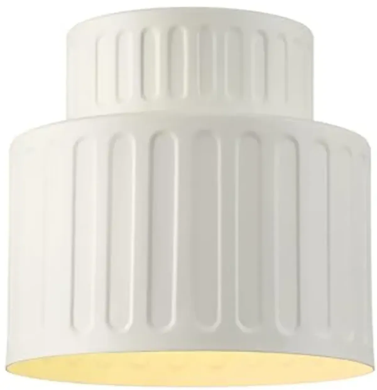 Globe Electric 66000135 1-Light Flush Mount Ceiling Light, Ceramic Effect Shade, Matte Off-White, Ribbed, Home Improvement, Dining Room, Kitchen