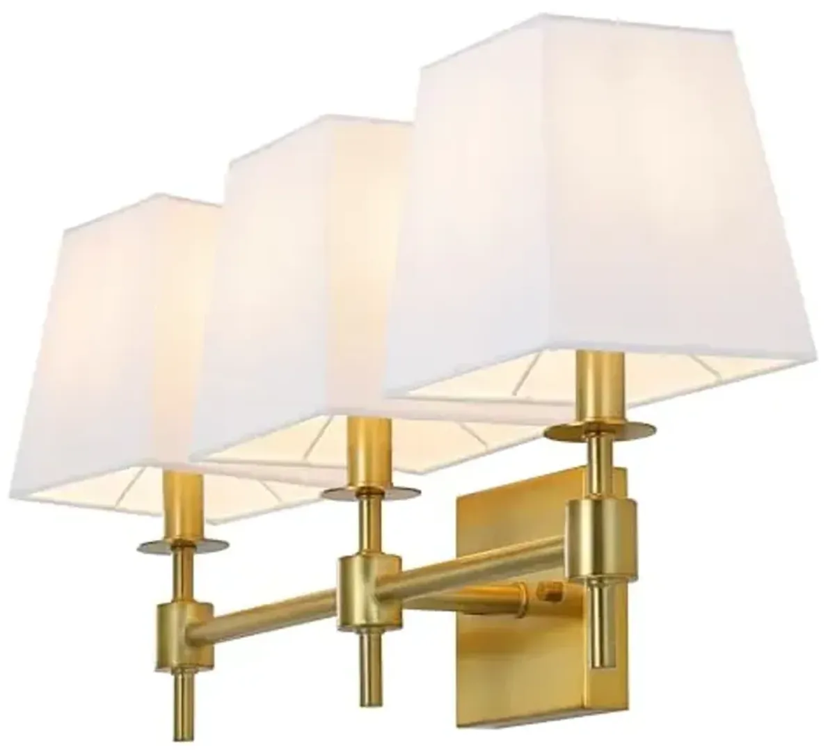 SAFAVIEH Lighting Collection Clelia Brass 3-Light Wall Sconce Light Fixture (LED Bulbs Included)
