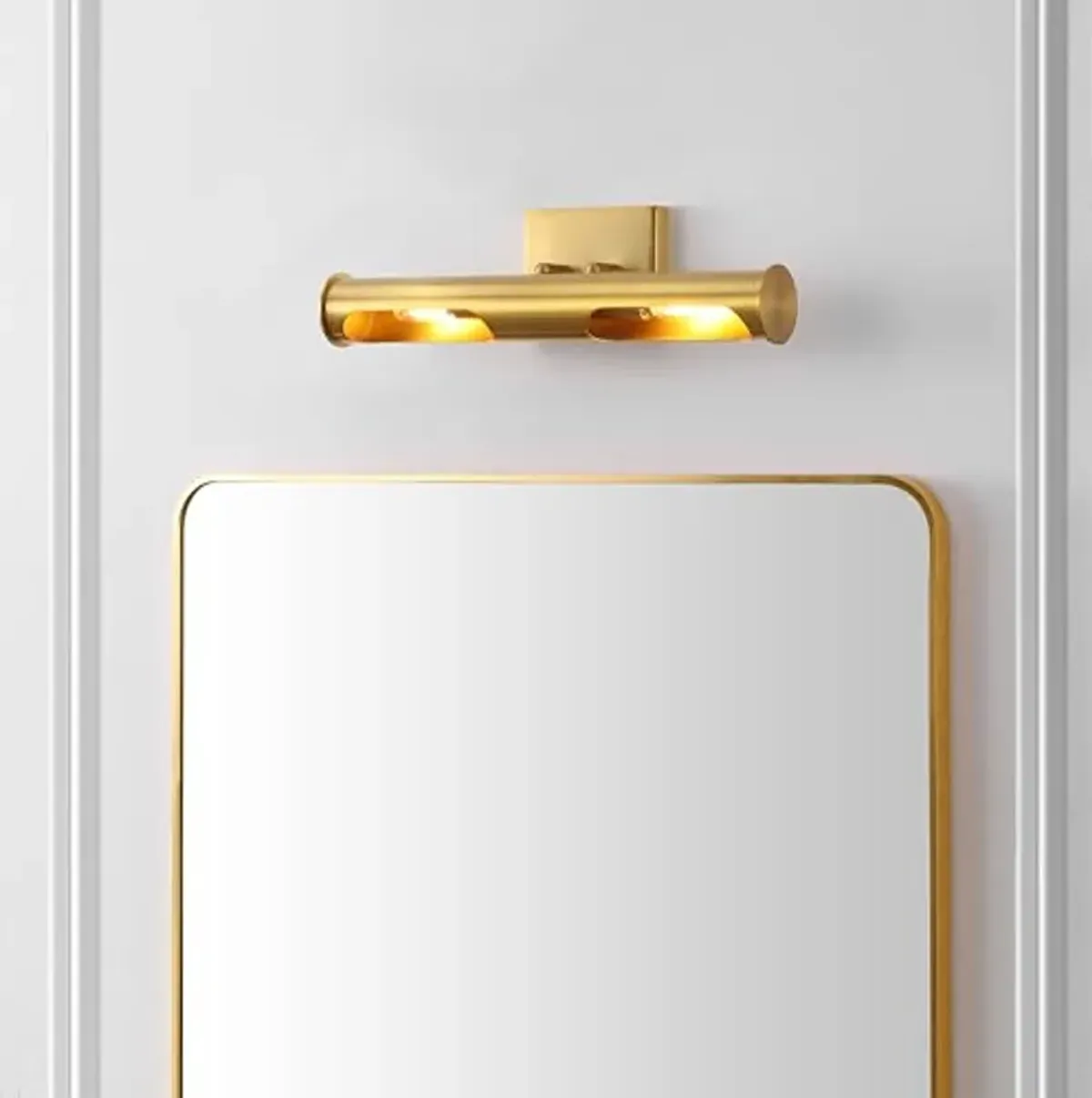 SAFAVIEH Lighting Collection Robyn Brass Gold 2-Light Wall Sconce Light Fixture (LED Bulbs Included)