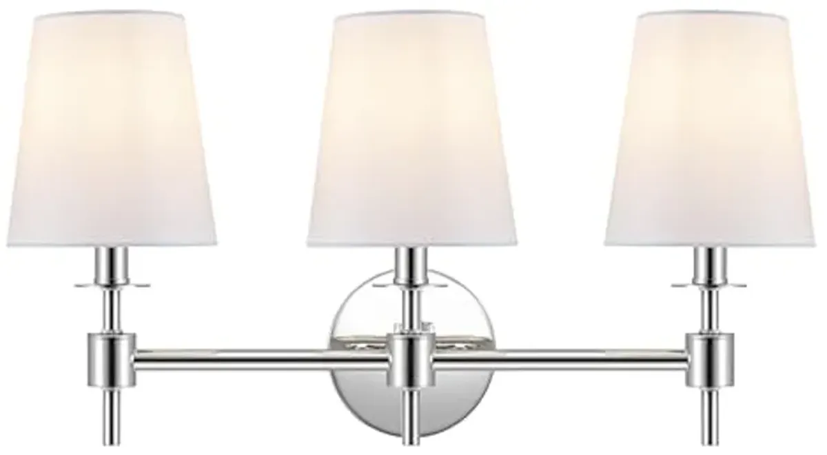 SAFAVIEH Lighting Collection Davielle Chrome 3-Light Wall Sconce Light Fixture (LED Bulbs Included)