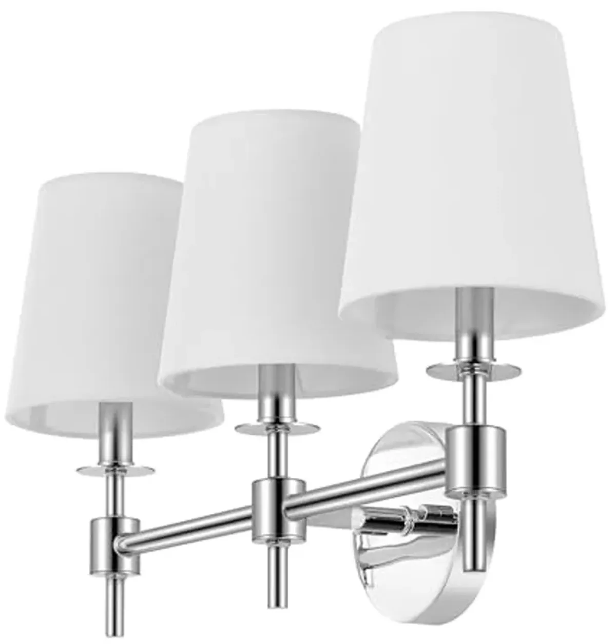 SAFAVIEH Lighting Collection Davielle Chrome 3-Light Wall Sconce Light Fixture (LED Bulbs Included)