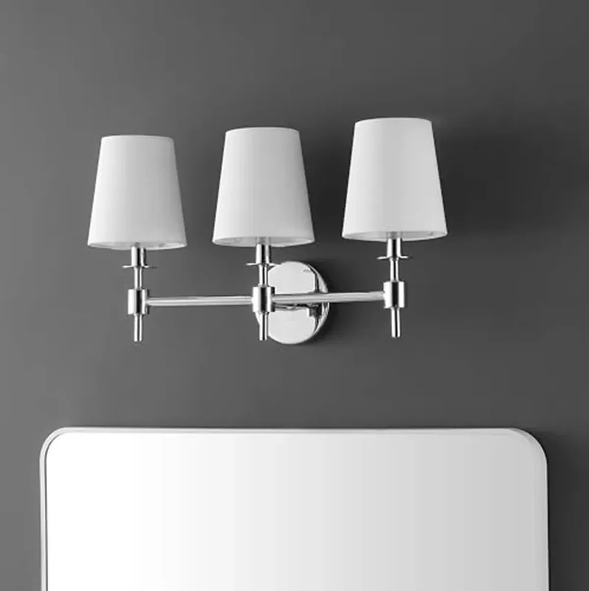 SAFAVIEH Lighting Collection Davielle Chrome 3-Light Wall Sconce Light Fixture (LED Bulbs Included)