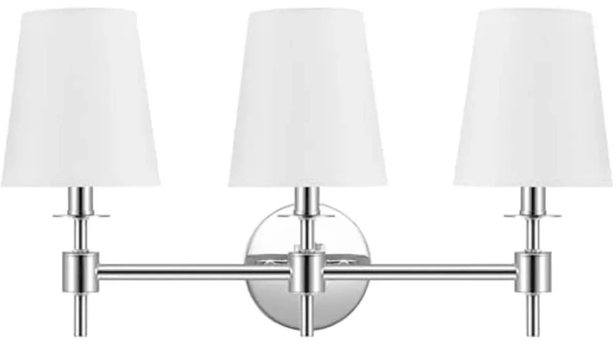 SAFAVIEH Lighting Collection Davielle Chrome 3-Light Wall Sconce Light Fixture (LED Bulbs Included)