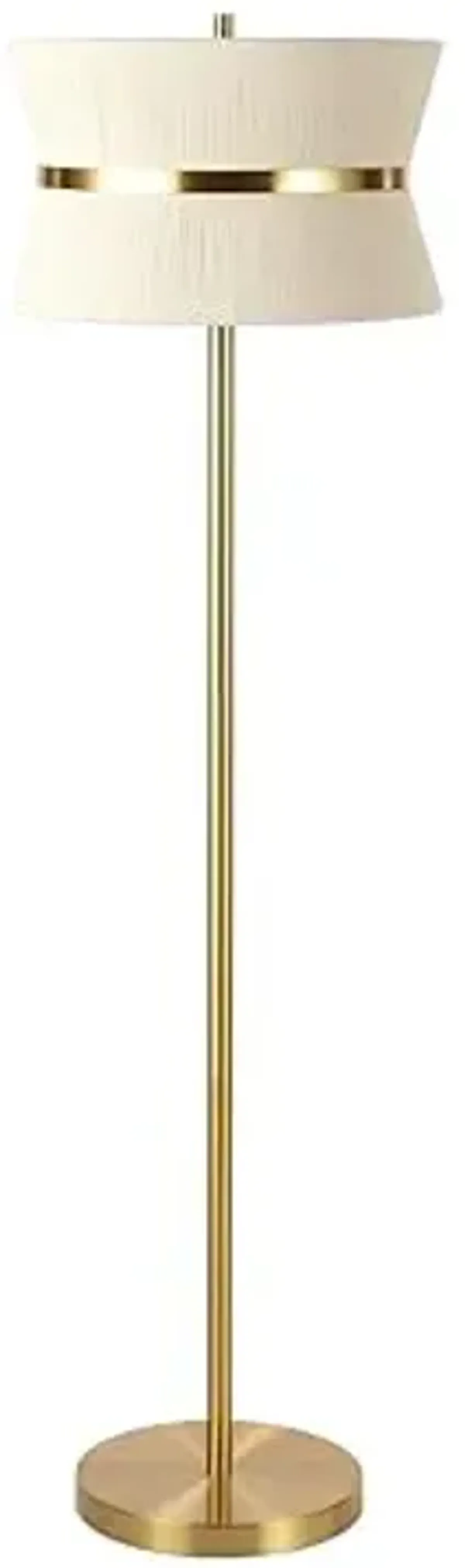 SAFAVIEH Home Collection Kora Bleached Natural/Brass Gold Floor Lamp (LED Bulb Included)