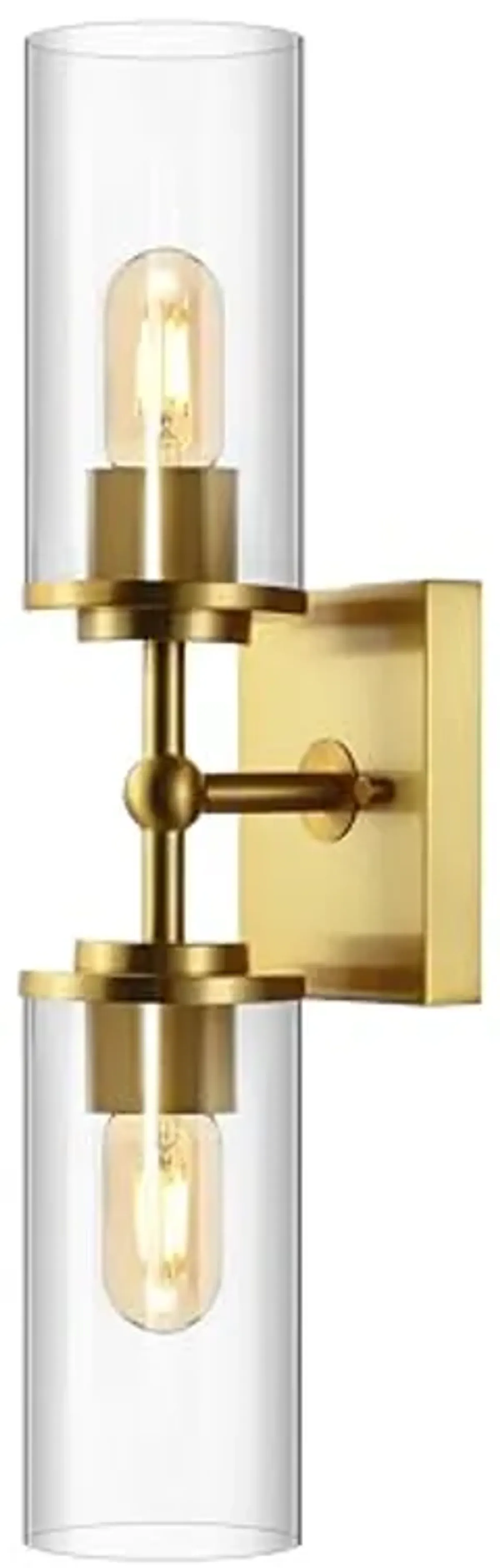 SAFAVIEH Lighting Collection Lolita Brass Gold 2-Light Wall Sconce Light Fixture (LED Bulbs Included)