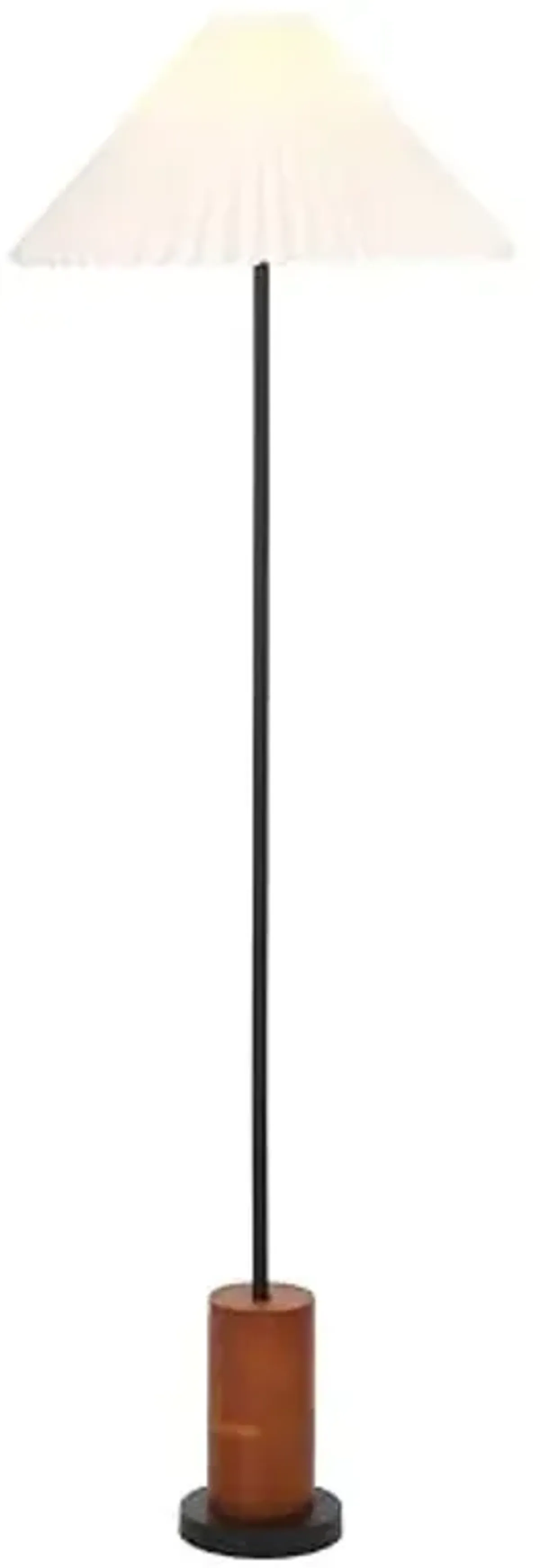 SAFAVIEH Home Collection Willa Walnut Solid Wood/Black 55-inch Standing Floor Lamp (LED Bulb Included)