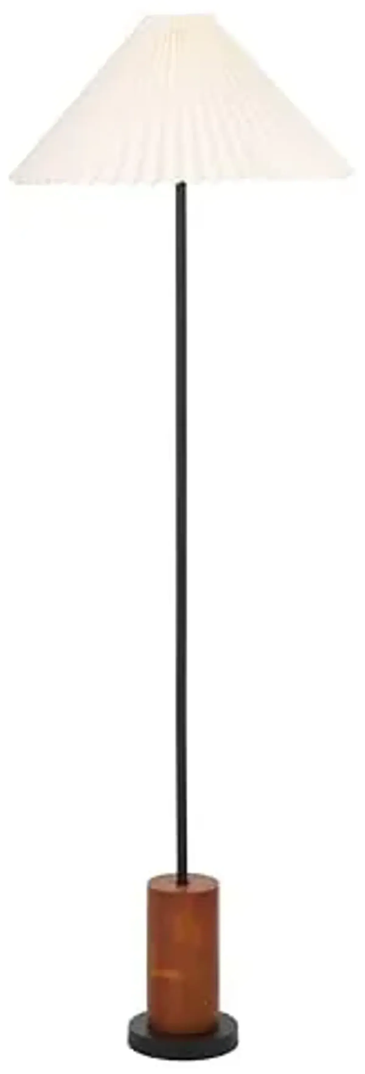 SAFAVIEH Home Collection Willa Walnut Solid Wood/Black 55-inch Standing Floor Lamp (LED Bulb Included)