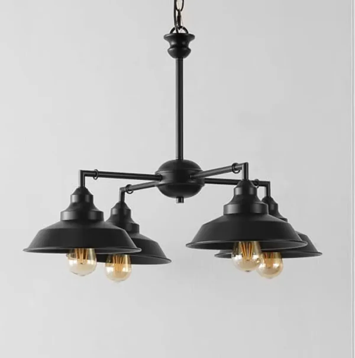 SAFAVIEH Lighting Collection Westlyn Industrial Bronze/Black 4-Light Hanging Adjustable Chandelier Light Fixture (LED Bulbs Included)