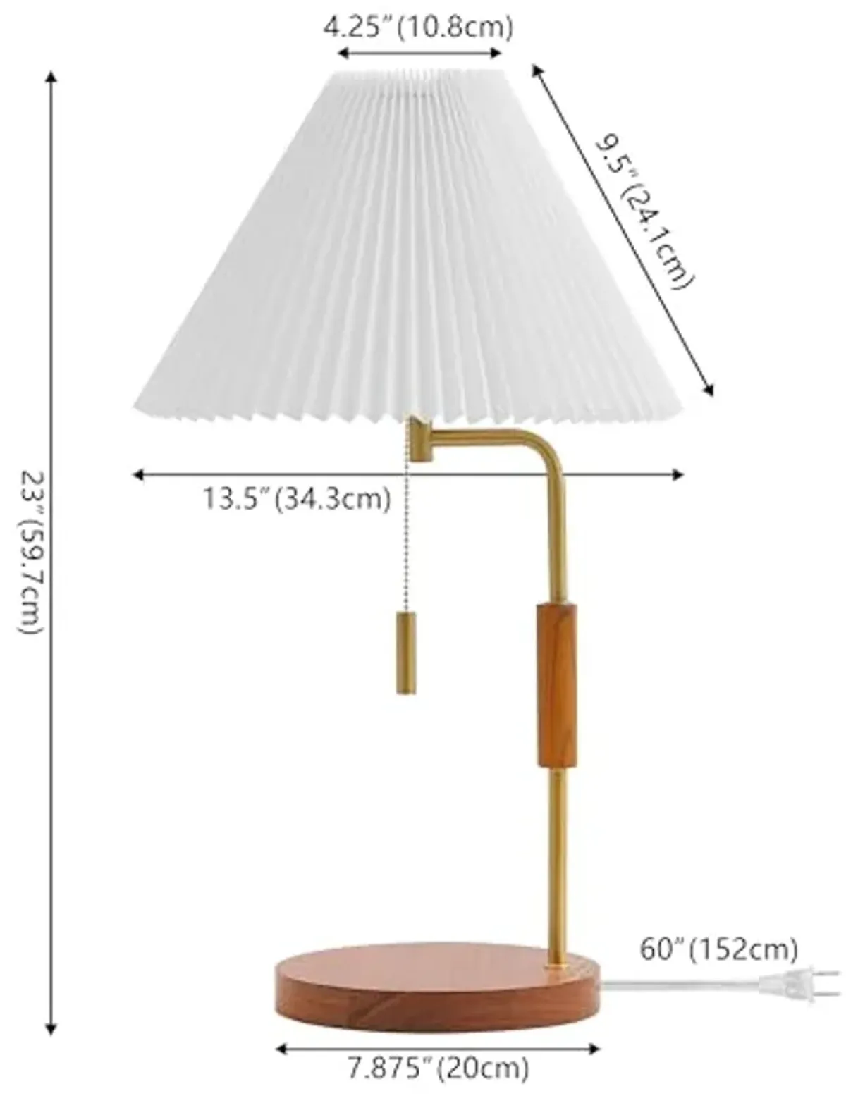SAFAVIEH Lighting Collection Jonah Wood Finish 24-inch Table Lamp (LED Bulb Included)