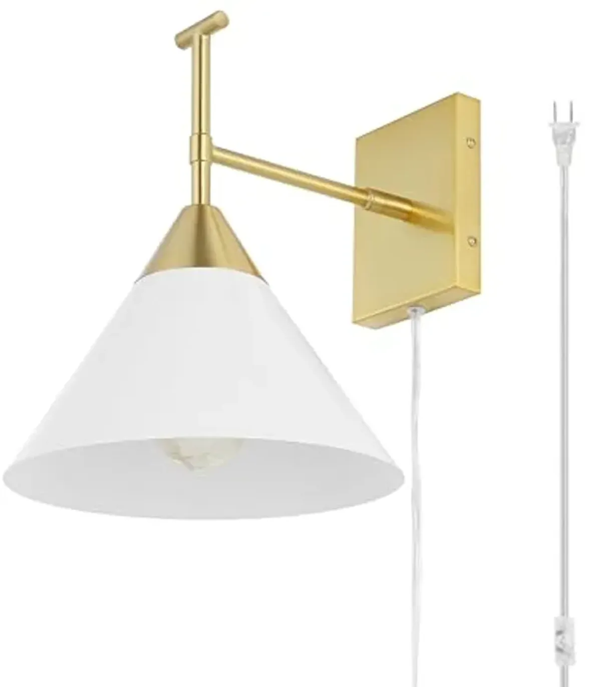 SAFAVIEH Lighting Collection Velezia Gold/White Downlight Wall Sconce Light Fixture (LED Bulb Included)