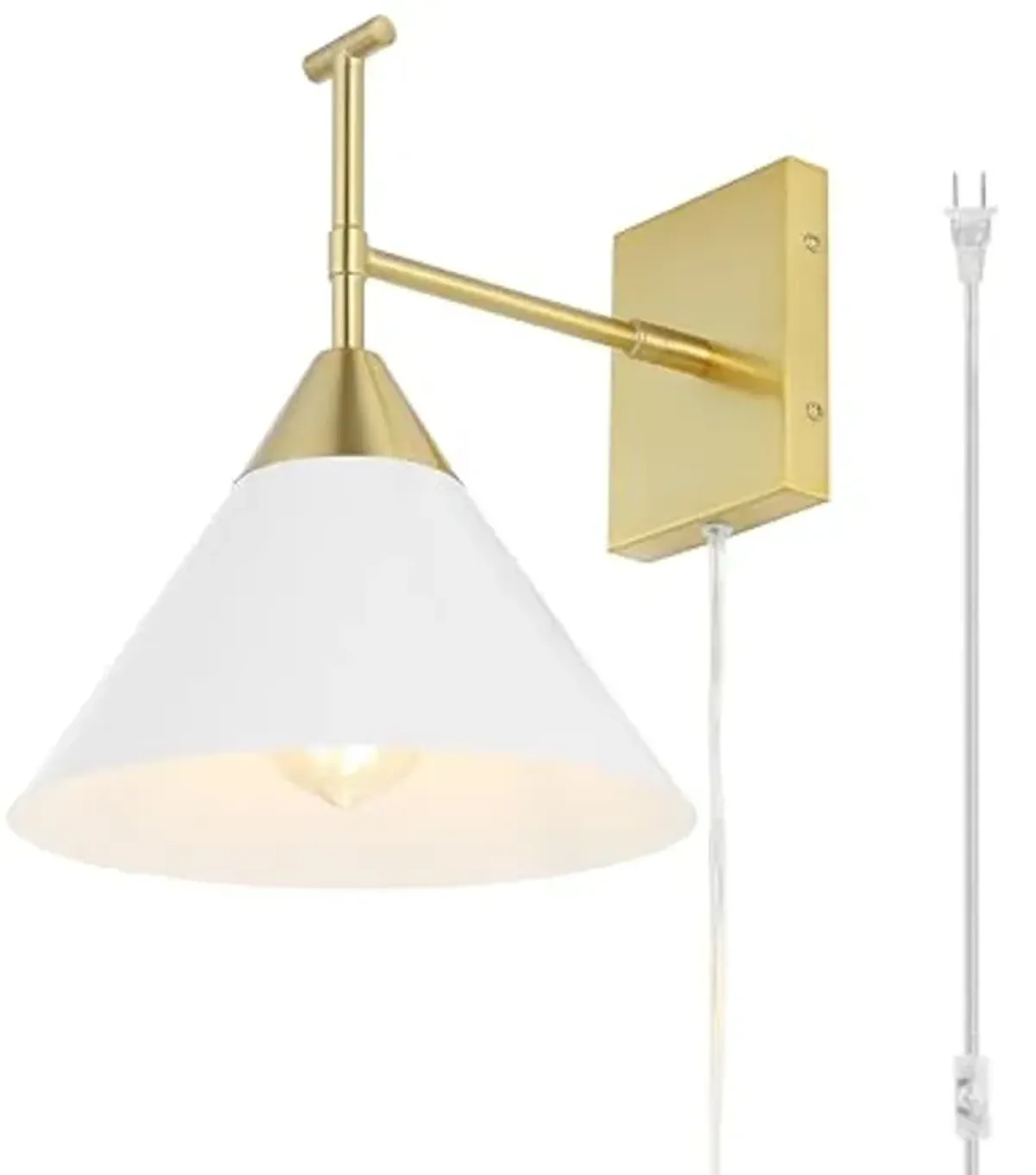 SAFAVIEH Lighting Collection Velezia Gold/White Downlight Wall Sconce Light Fixture (LED Bulb Included)