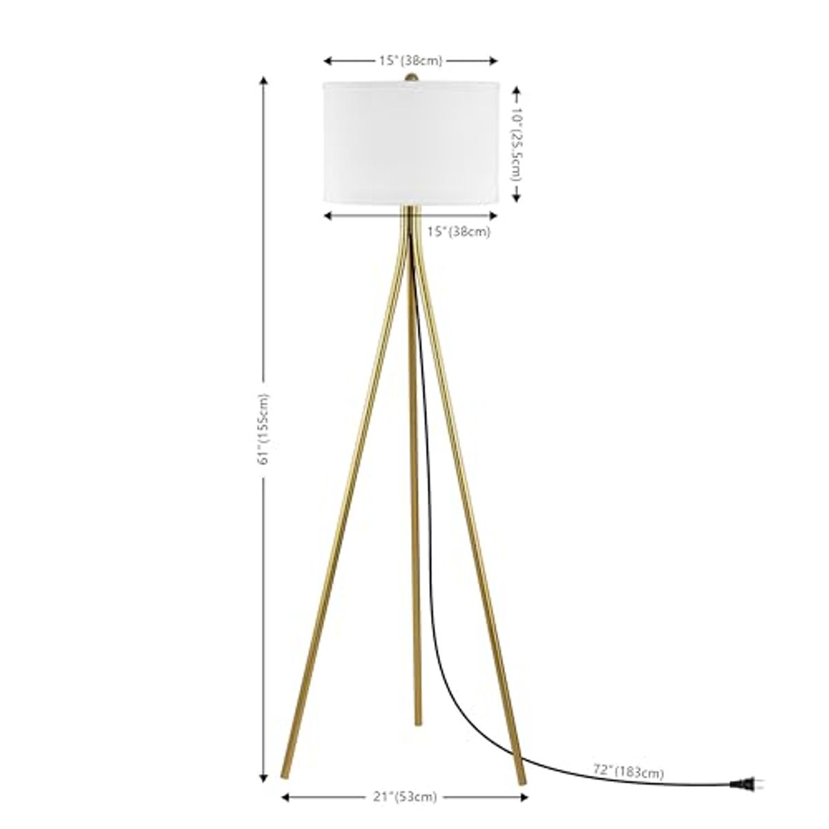 SAFAVIEH Home Collection Galilea Gold 61-inch Tripod Floor Lamp (LED Bulb Included)