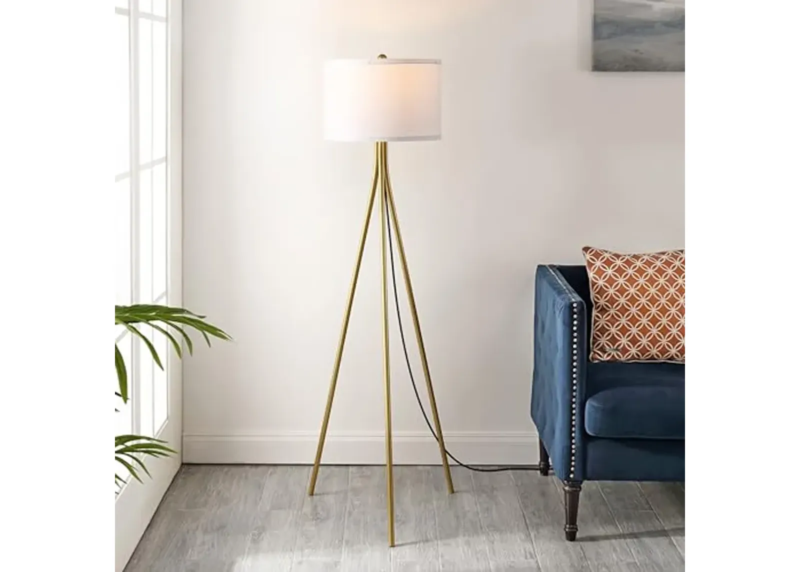 SAFAVIEH Home Collection Galilea Gold 61-inch Tripod Floor Lamp (LED Bulb Included)