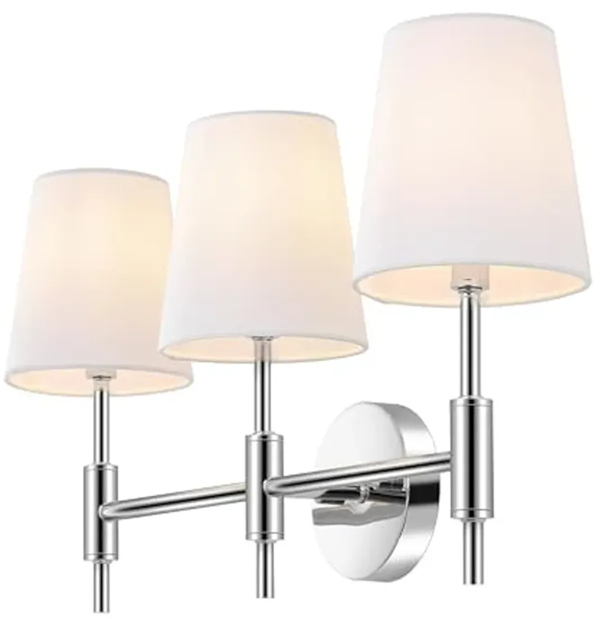 SAFAVIEH Lighting Collection Darya Chrome 3-Light Wall Sconce Light Fixture (LED Bulbs Included)