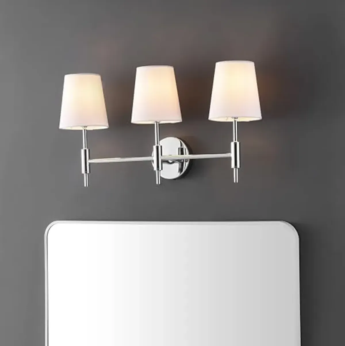 SAFAVIEH Lighting Collection Darya Chrome 3-Light Wall Sconce Light Fixture (LED Bulbs Included)