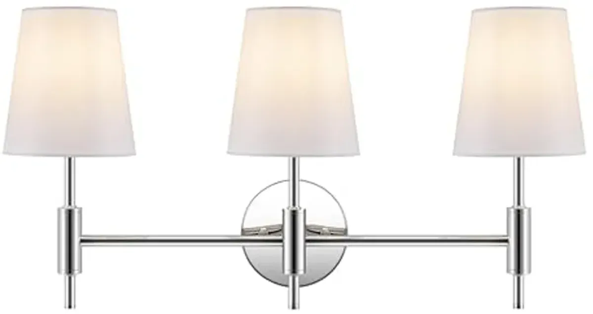 SAFAVIEH Lighting Collection Darya Chrome 3-Light Wall Sconce Light Fixture (LED Bulbs Included)