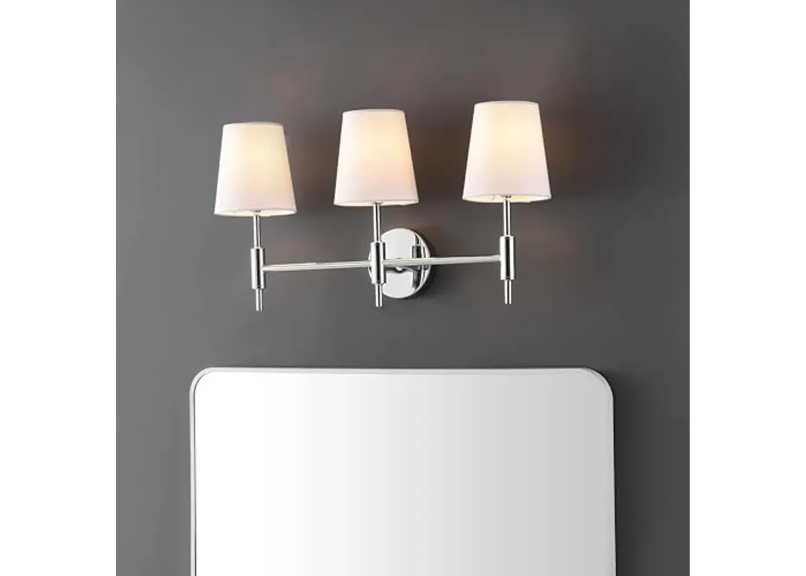 SAFAVIEH Lighting Collection Darya Chrome 3-Light Wall Sconce Light Fixture (LED Bulbs Included)