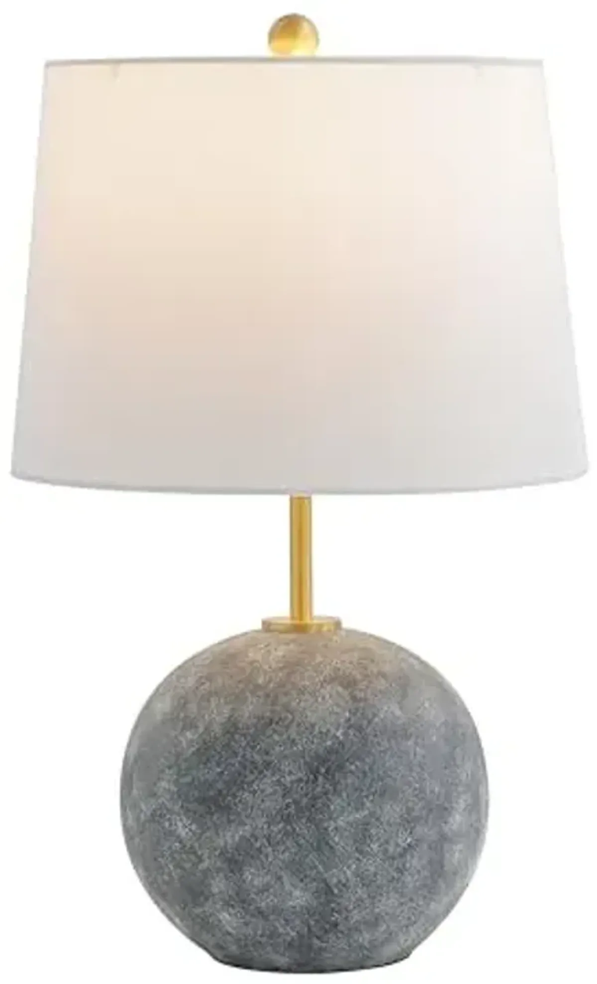 SAFAVIEH Lighting Collection Cla Grey Washed Cement/Brass 24-inch Table Lamp (LED Bulb Included)