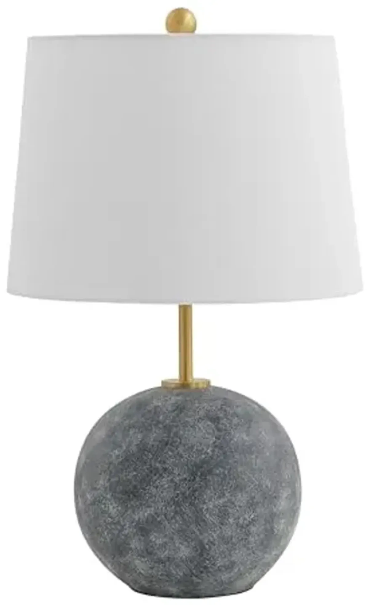 SAFAVIEH Lighting Collection Cla Grey Washed Cement/Brass 24-inch Table Lamp (LED Bulb Included)