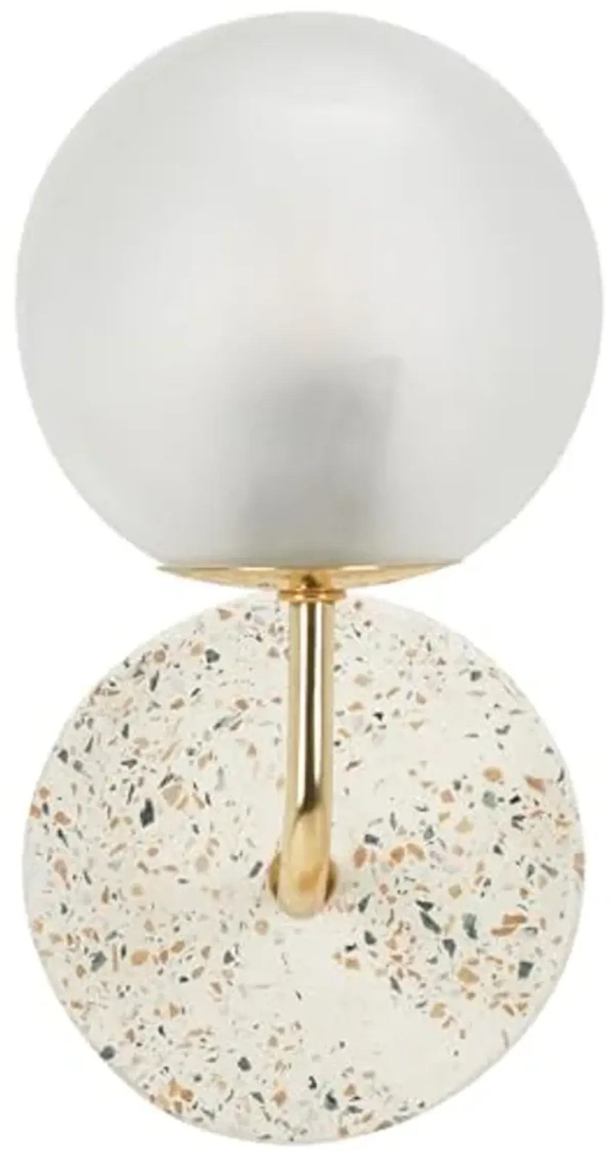 SAFAVIEH Lighting Collection Nicolai White Terrazzo/Gold Wall Sconce Light Fixture (LED Bulb Included)