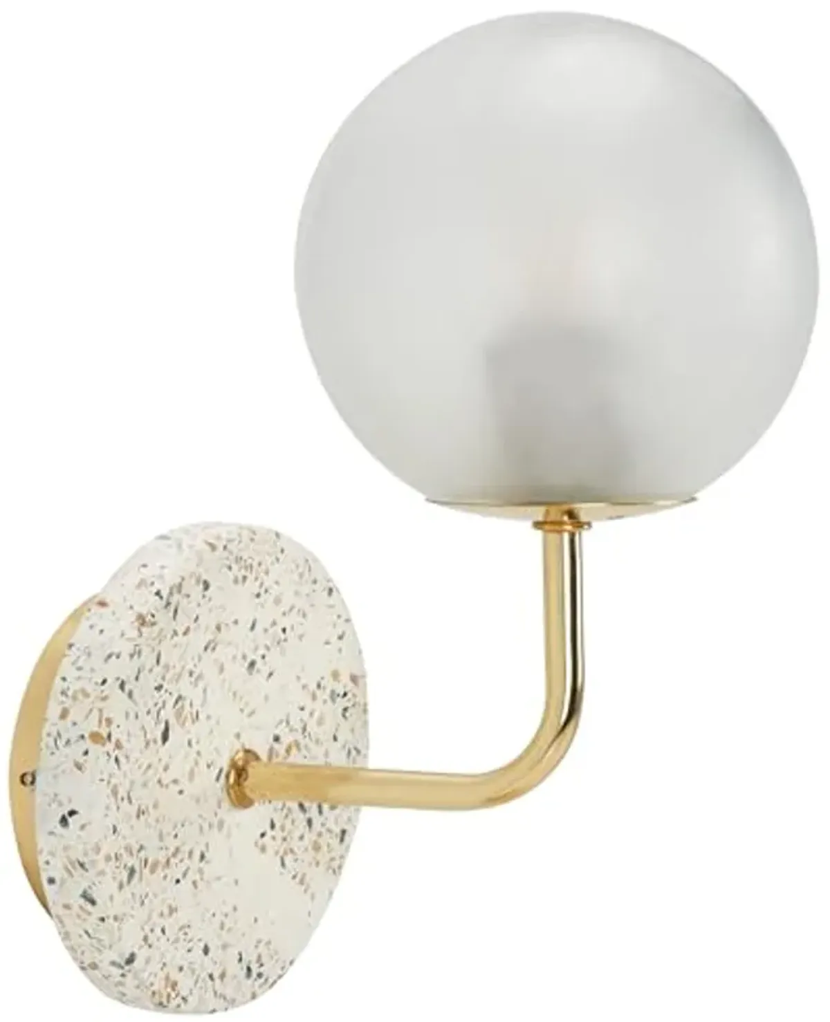 SAFAVIEH Lighting Collection Nicolai White Terrazzo/Gold Wall Sconce Light Fixture (LED Bulb Included)