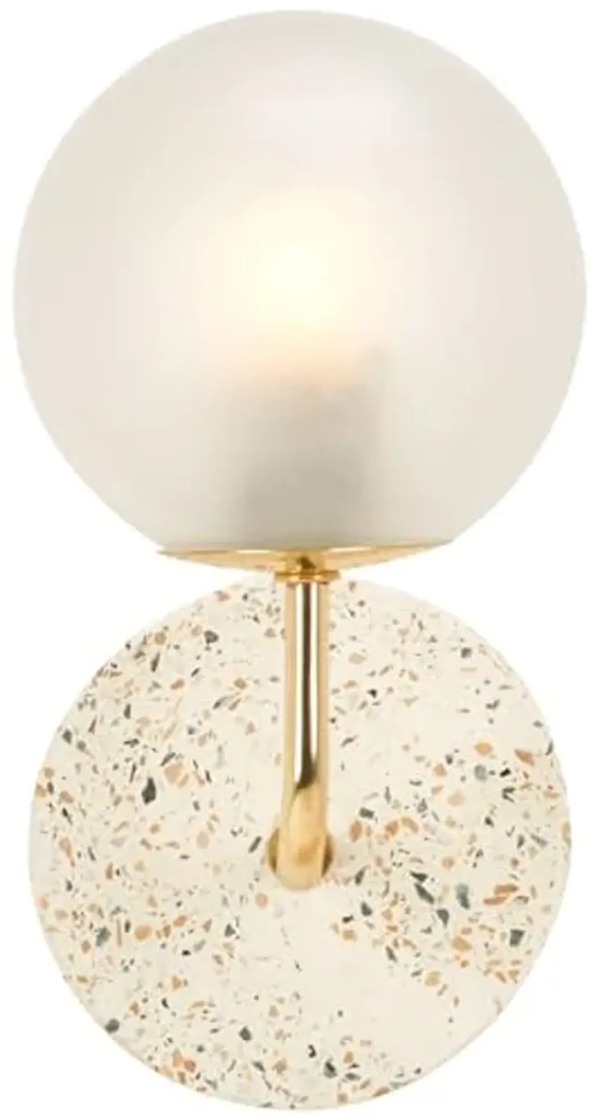 SAFAVIEH Lighting Collection Nicolai White Terrazzo/Gold Wall Sconce Light Fixture (LED Bulb Included)