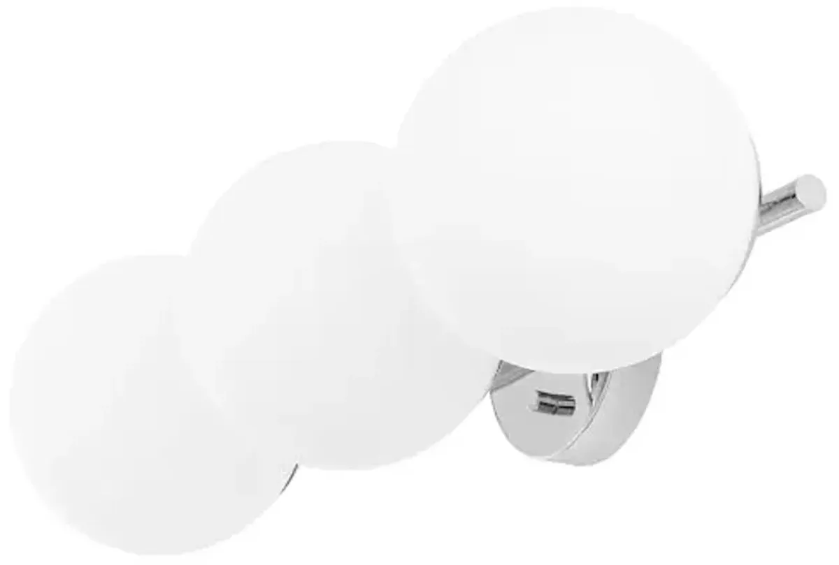SAFAVIEH Lighting Collection Amaoi Chrome/White 3-Light Wall Sconce Light Fixture (LED Bulbs Included)