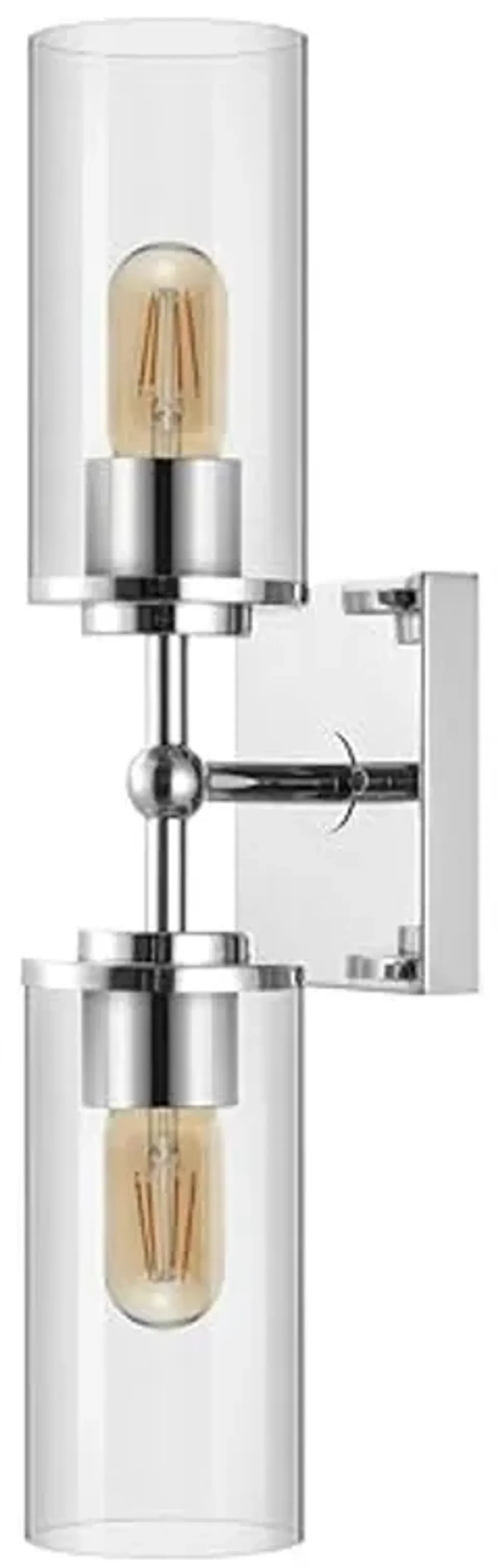 SAFAVIEH Lighting Collection Lolita Chrome 2-Light Wall Sconce Light Fixture (LED Bulbs Included)