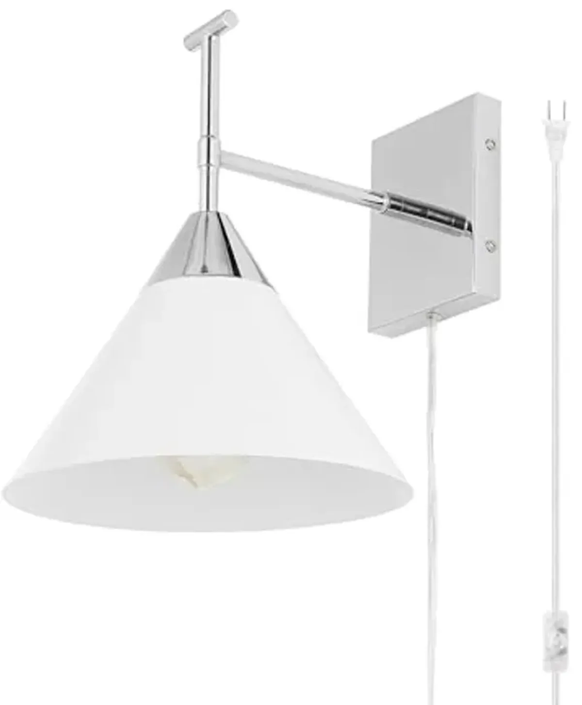 SAFAVIEH Lighting Collection Velezia Chrome/White Downlight Wall Sconce Light Fixture (LED Bulb Included)