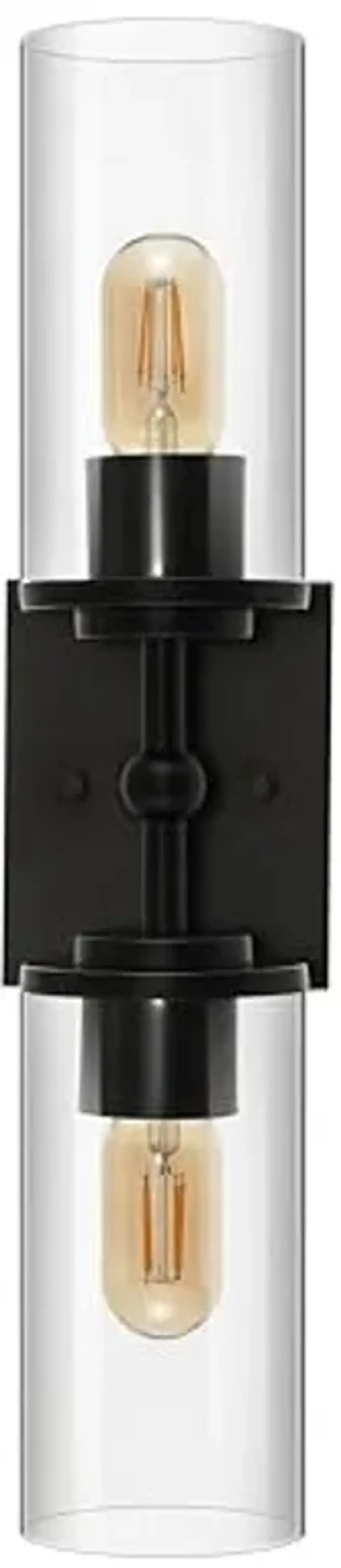 SAFAVIEH Lighting Collection Lolita Black 2-Light Wall Sconce Light Fixture (LED Bulbs Included)