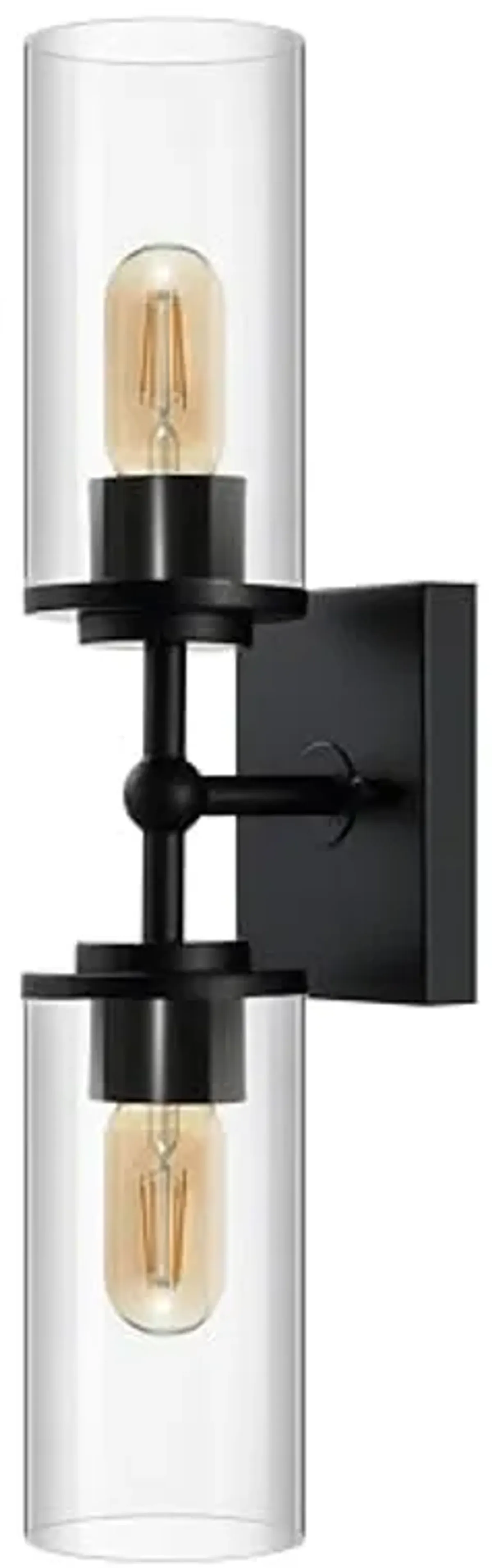 SAFAVIEH Lighting Collection Lolita Black 2-Light Wall Sconce Light Fixture (LED Bulbs Included)