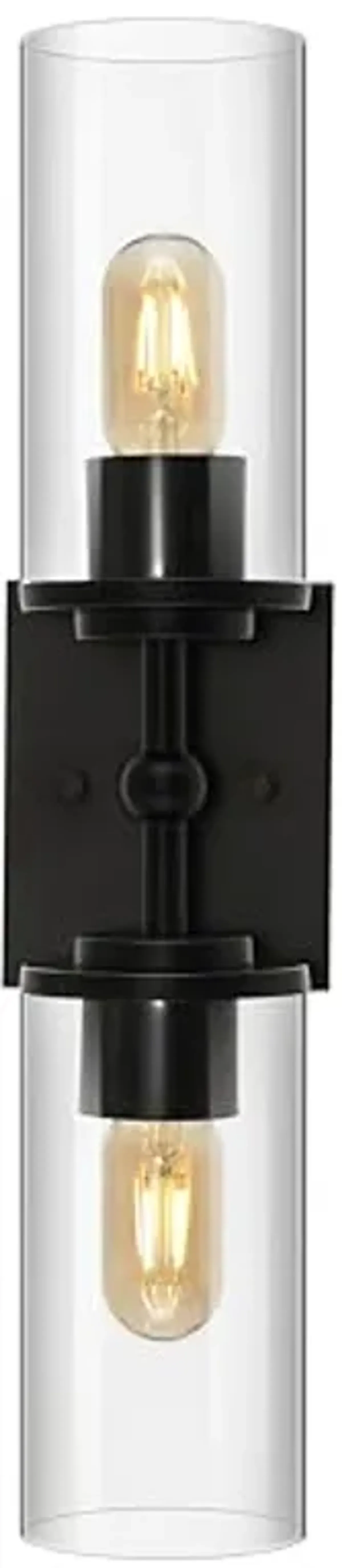 SAFAVIEH Lighting Collection Lolita Black 2-Light Wall Sconce Light Fixture (LED Bulbs Included)