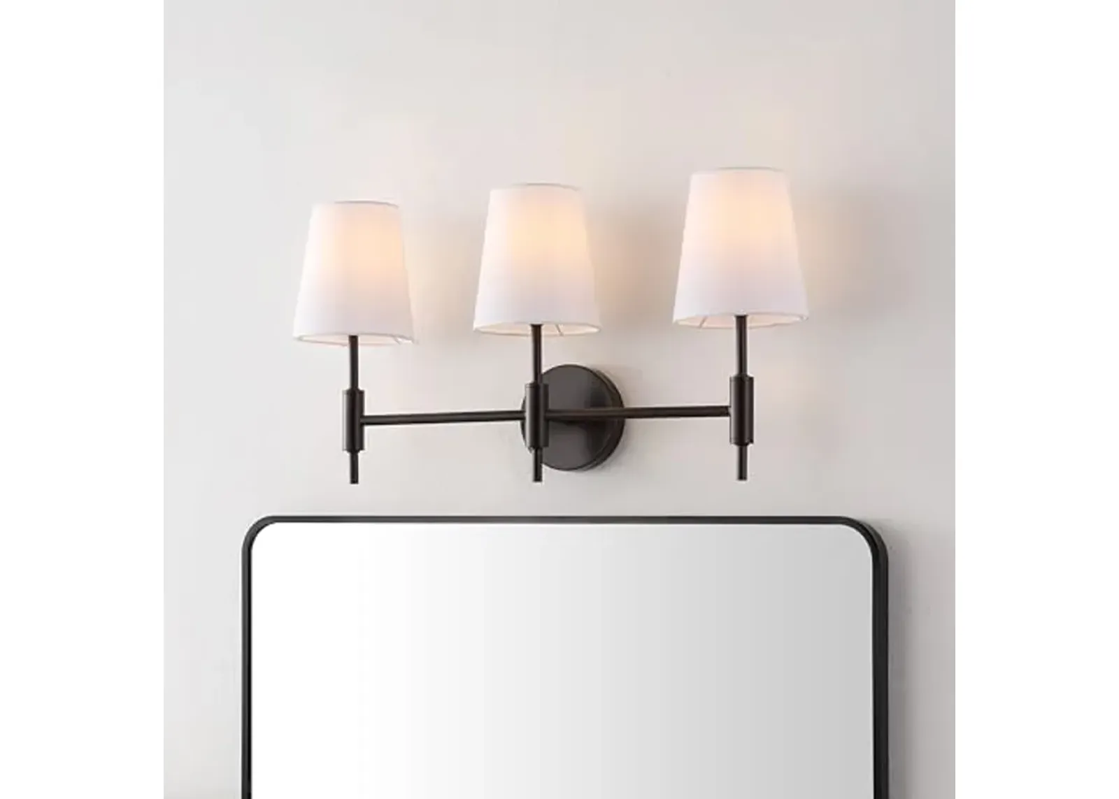 SAFAVIEH Lighting Collection Darya Black 3-Light Wall Sconce Light Fixture (LED Bulbs Included)