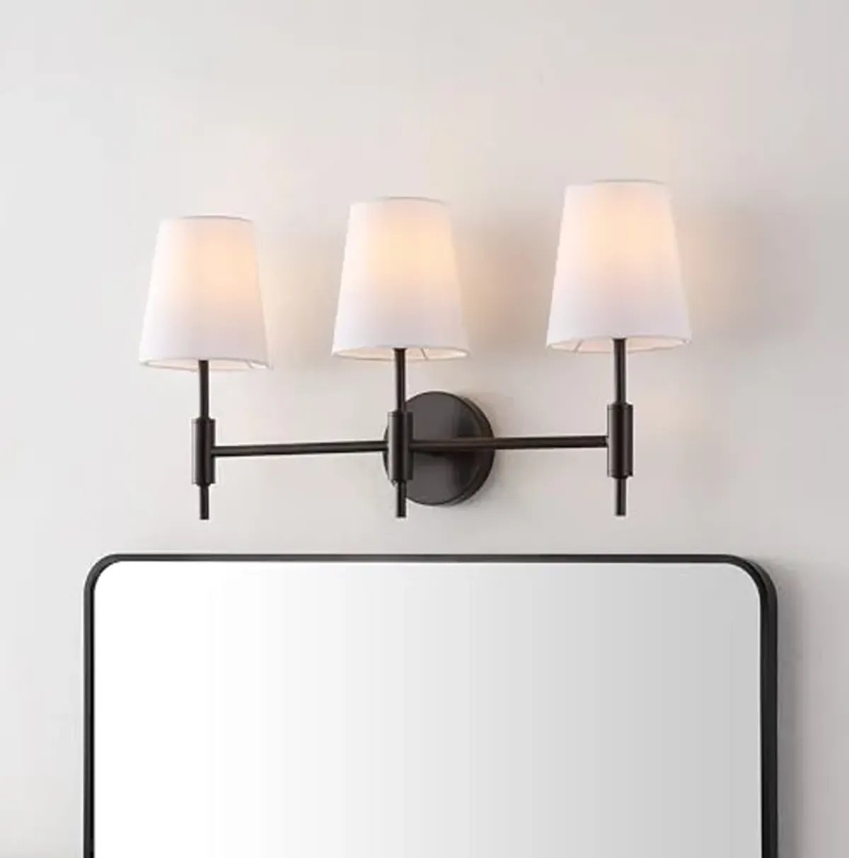 SAFAVIEH Lighting Collection Darya Black 3-Light Wall Sconce Light Fixture (LED Bulbs Included)