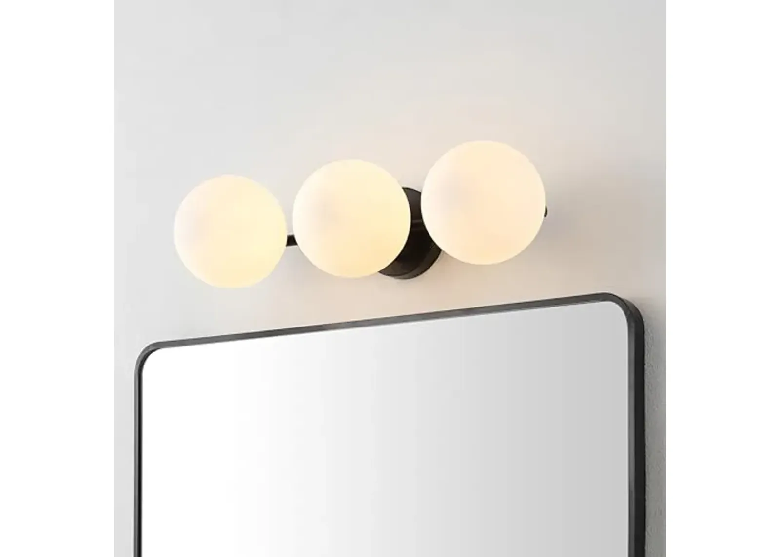 SAFAVIEH Lighting Collection Amaoi Black/White 3-Light Wall Sconce Light Fixture (LED Bulbs Included)