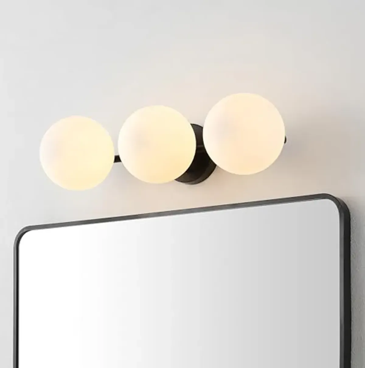 SAFAVIEH Lighting Collection Amaoi Black/White 3-Light Wall Sconce Light Fixture (LED Bulbs Included)