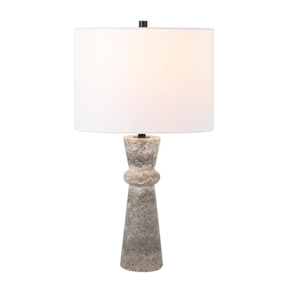SAFAVIEH Lighting Collection Colette Grey Travertine 25-inch Table Lamp (LED Bulb Included)